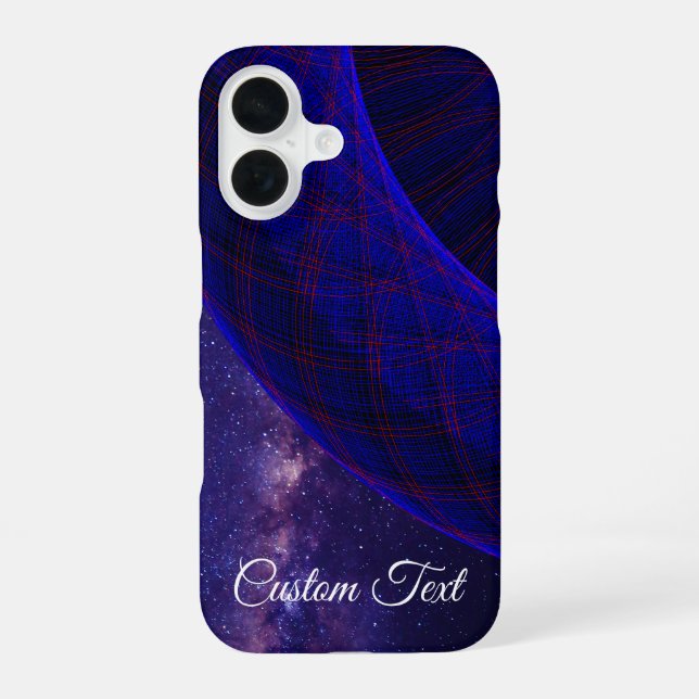 Blue Space Donuts Geometric iPhone 16 Case iPhone 16 Hülle (Rückseite)