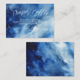 Blue Space Galaxy Theme Diaper Raffle Ticket Begleitkarte
