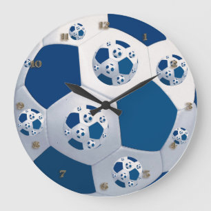 Blue Space Soccer Ball Wall Clock Große Wanduhr