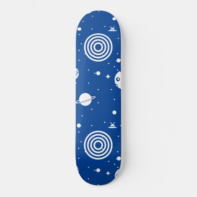 Blue Space Stuff Skateboard (Vorderseite)