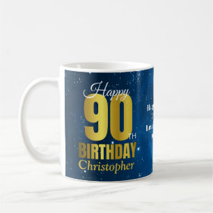 Blue Space Typografie des 90. Geburtstags Kaffeetasse