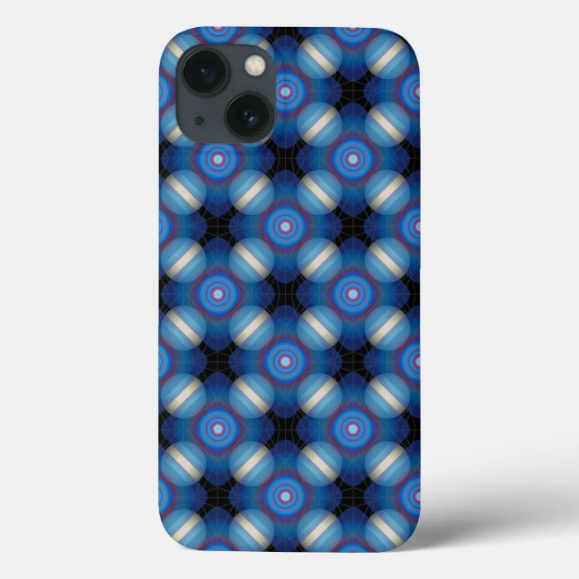 Blue Spacey Geometric Case-Mate iPhone Hülle (Rückseite)