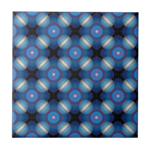 Blue Spacey Geometric Fliese
