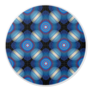 Blue Spacey Geometric Keramikknauf