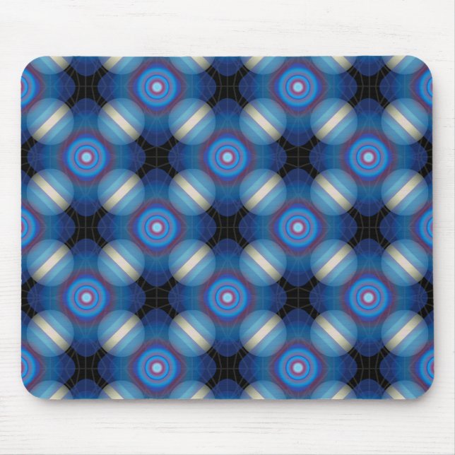 Blue Spacey Geometric Mousepad (Vorne)