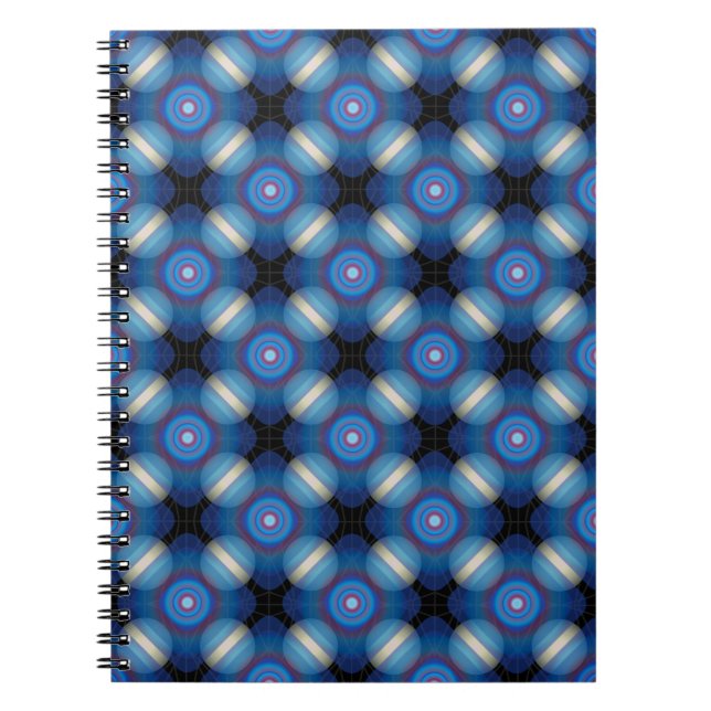 Blue Spacey Geometric Notizblock (Vorderseite)