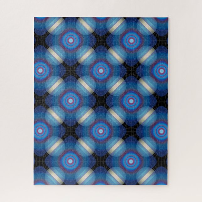 Blue Spacey Geometric Puzzle (Vertikal)