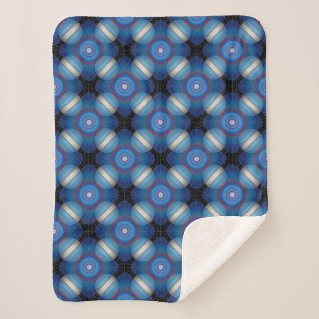 Blue Spacey Geometric Sherpadecke (Vorderseite)