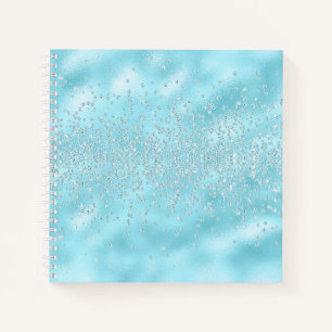 Blue Sparkle Bling Crystals Stilvoll Notizbuch
