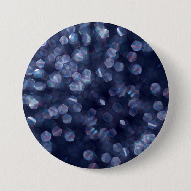 Blue Sparkle Bokeh Lights Button (Vorderseite)