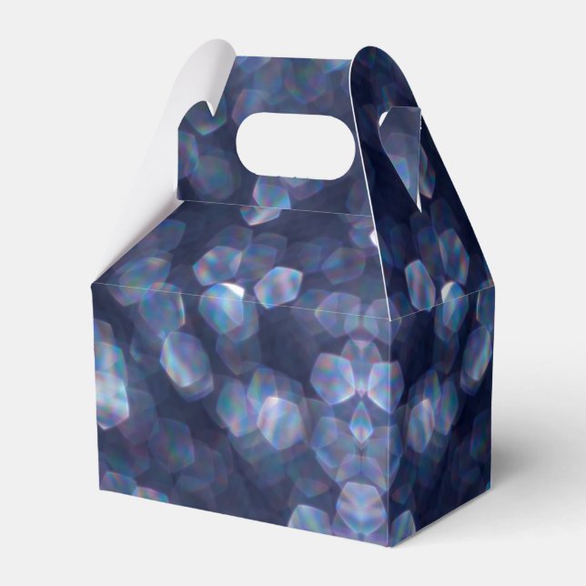 Blue Sparkle Bokeh Lights Geschenkschachtel (Vorderseite)