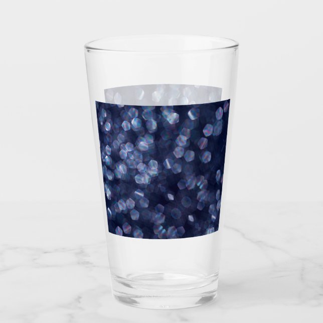 Blue Sparkle Bokeh Lights Glas (Vorderseite)