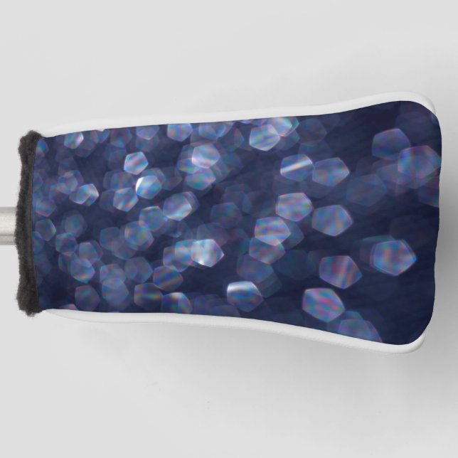 Blue Sparkle Bokeh Lights Golf Headcover (Vorderseite)