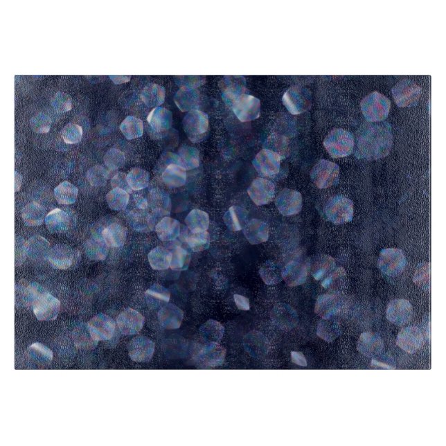 Blue Sparkle Bokeh Lights Schneidebrett (Vorderseite)