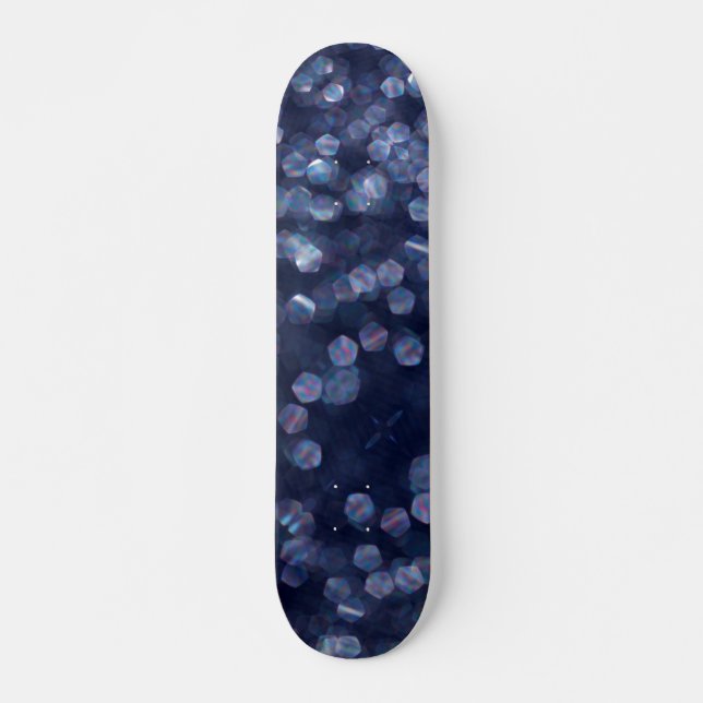 Blue Sparkle Bokeh Lights Skateboard (Vorne)