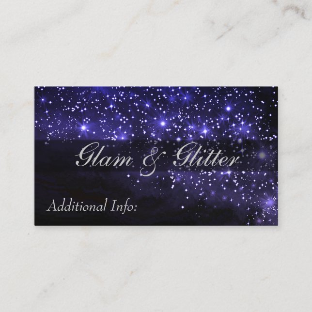 Blue Sparkle Business Card Visitenkarte (Vorderseite)