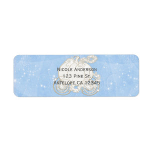 Blue Sparkle Carriage Cinderella Einladung
