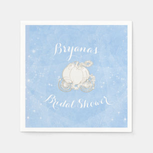 Blue Sparkle Carriage Cinderella Elegantes Party Serviette