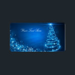 Blue Sparkle Christmas Tree Address Label Adressaufkleber<br><div class="desc">In anderen Farben erhältlich. Für weitere Optionen drücken Sie die Schaltfläche Anpassen.</div>