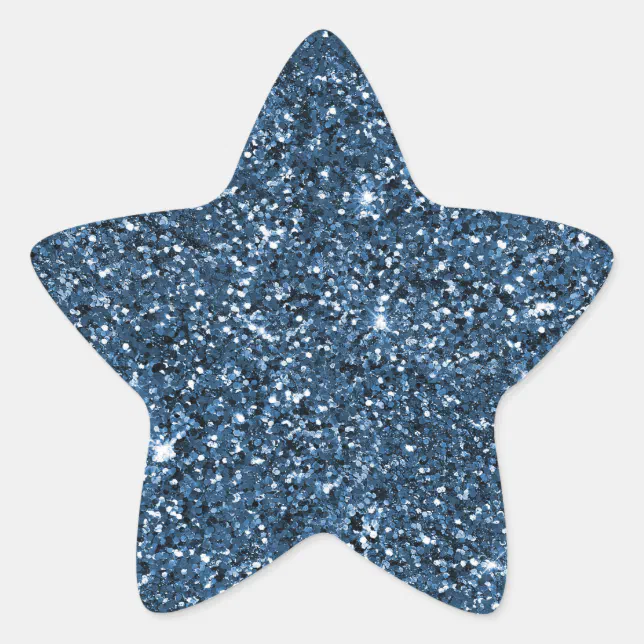 Blue Sparkle Glitzer Stern-Aufkleber