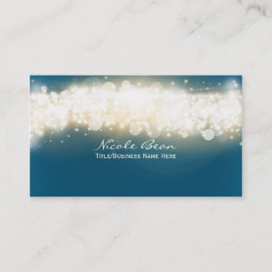Blue Sparkle Lights Sky Blase Business Card Visitenkarte