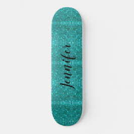 Blue Sparkle Personalisiert Girls Skateboard