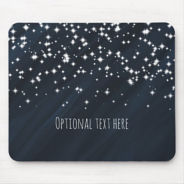 Blue & Sparkle Stars Elegante Glamour Mousepad (Vorne)