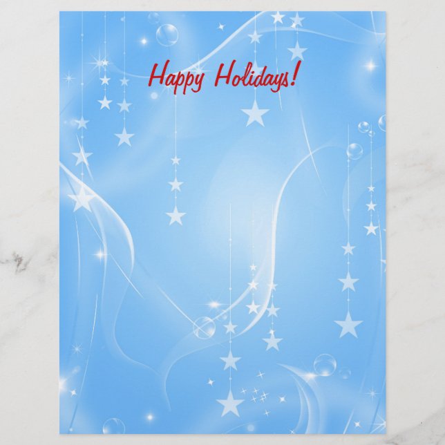 Blue Sparkle Stars Letterhead (Vorderseite)