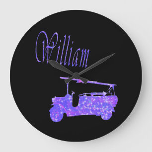 Blue Sparkle William, Name, Logo, Große Wanduhr