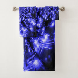 Blue Sparkling Lights Badhandtuch Set