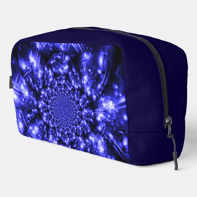 Blue Sparkling Lights Waschbeutel (Rechte Ecke)