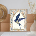 Blue Sparrow Verzierte Wildblume Custom Wall Art Poster<br><div class="desc">Mit seinem eleganten blauen Aquarell-Blumendesign und dem Design der Scheune sind diese Drucke perfekt für Vogelliebhaber und gemütliche Zuhause,  Hütte oder Bauernstil. Finden Sie passende Artikel in meinem Shop.</div>