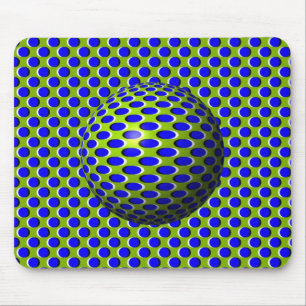 Blue Sphere Ball Optical Illusion Mousepad