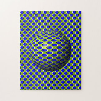 Blue Sphere Ball Optical Illusion Puzzle