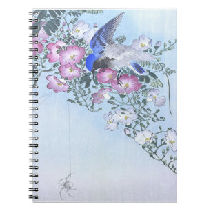 Blue Spider Bird Blume Print   Spider Lovers Notizblock