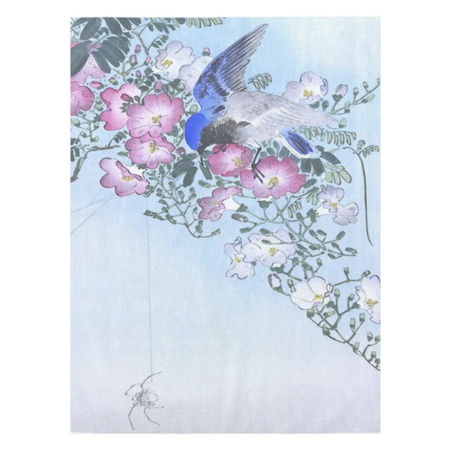 Blue Spider Bird Blume Print | Spider Lovers Tischdecke (Vorderseite)