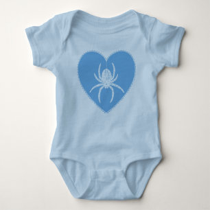 Blue Spider Heart Baby Bodysuit Baby Strampler