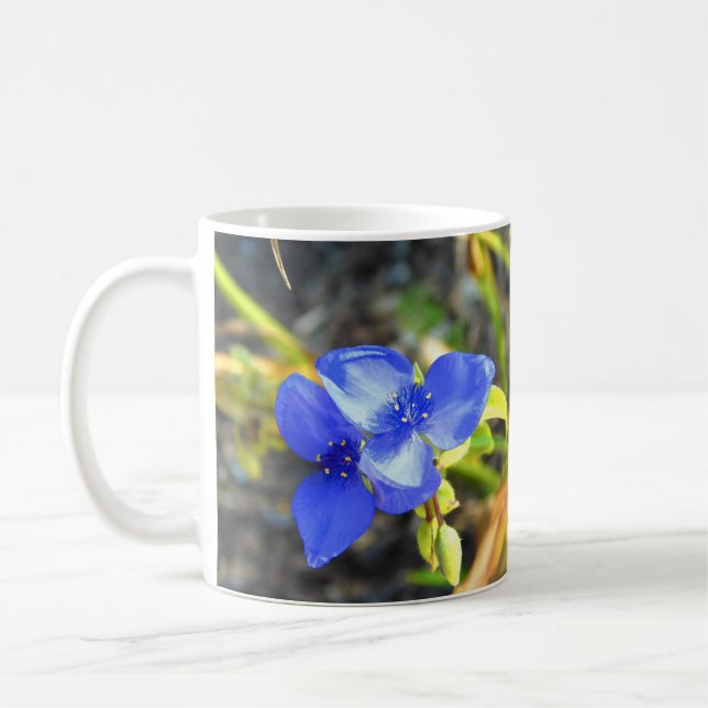 Blue Spiderwort Blume Tasse (Links)