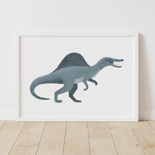 Blue Spinosaurus Dinosaurier Kinder Zimmer Poster