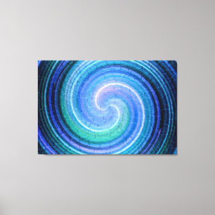 Blue Spiral Abstrakt Art Leinwanddruck
