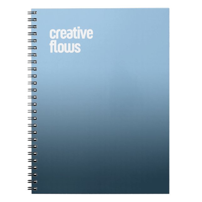 Blue Spiral Notebook - "Creative Flows" Journal Notizblock (Vorderseite)