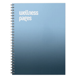Blue Spiral Notebook - "Wellness Pages" Journal Notizblock