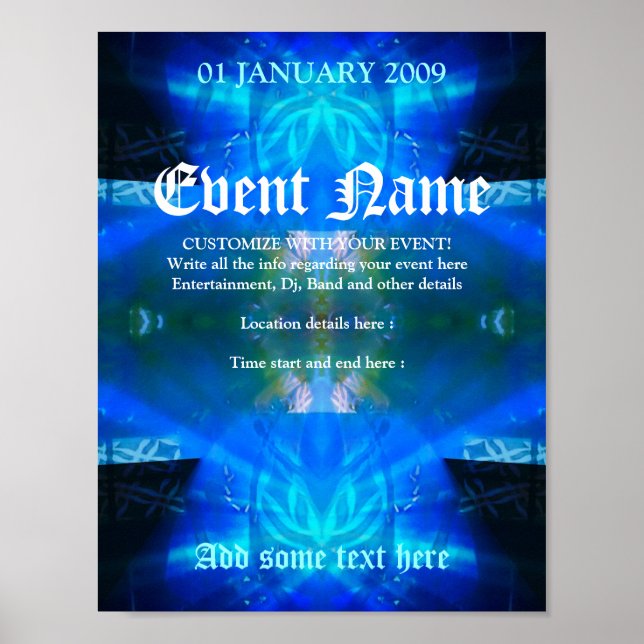 Blue Spirit Event Poster Template #013 (Vorne)