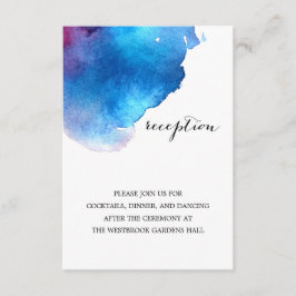 Blue Splash Watercolor Hochzeit Begleitkarte