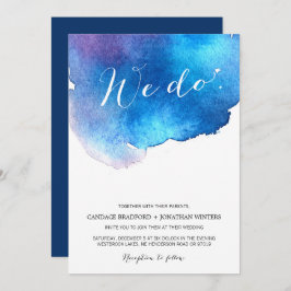 Blue Splash Watercolor Hochzeit Einladung