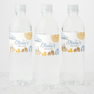 Blue Splish Splash Baby Dusche Wasserflaschenetikett