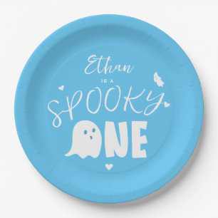 Blue Spooky One Ghost Boys erster Geburtstag Pappteller