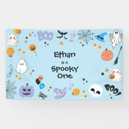 Blue Spooky One Niedlich Ghost Halloween 1. Geburt Banner