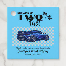Blue Sports Car wächst bis zum 2. Geburtstag Geschenkanhänger