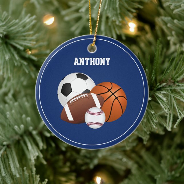 Blue Sports Custom Ornament (Baum)